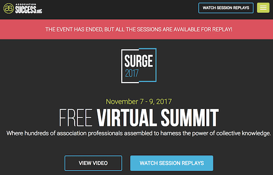 Surge 2017 Replays - Image of event home page
