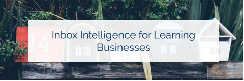 Mailboxes with "Learning Intelligence for Learning Businesses" text over picture