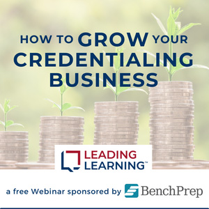 How to Grow Your Credentialing Business - text against background of coin stacks